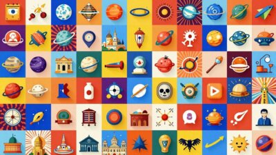 Ícones de aplicativos com curiosidades e conteúdos surpreendentes.