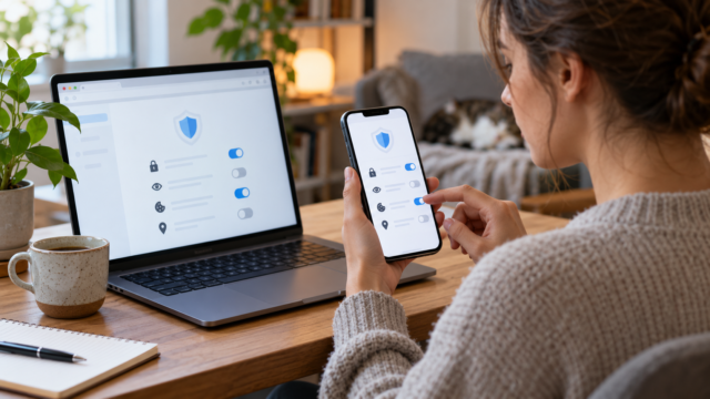 Eine Person löscht Browserdaten auf einem Smartphone.