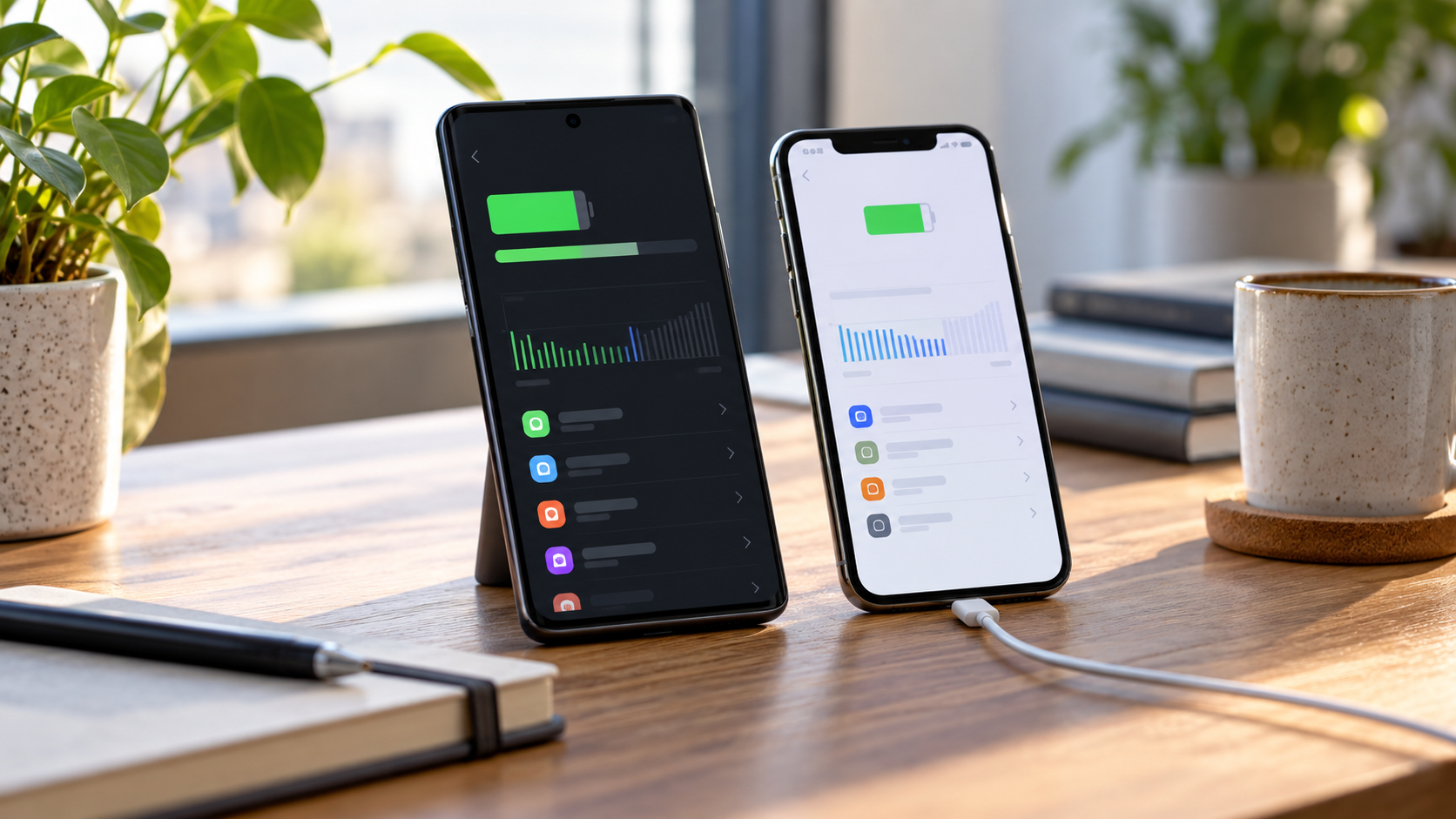 Bateria e configurações de economia de energia no Android e no iPhone